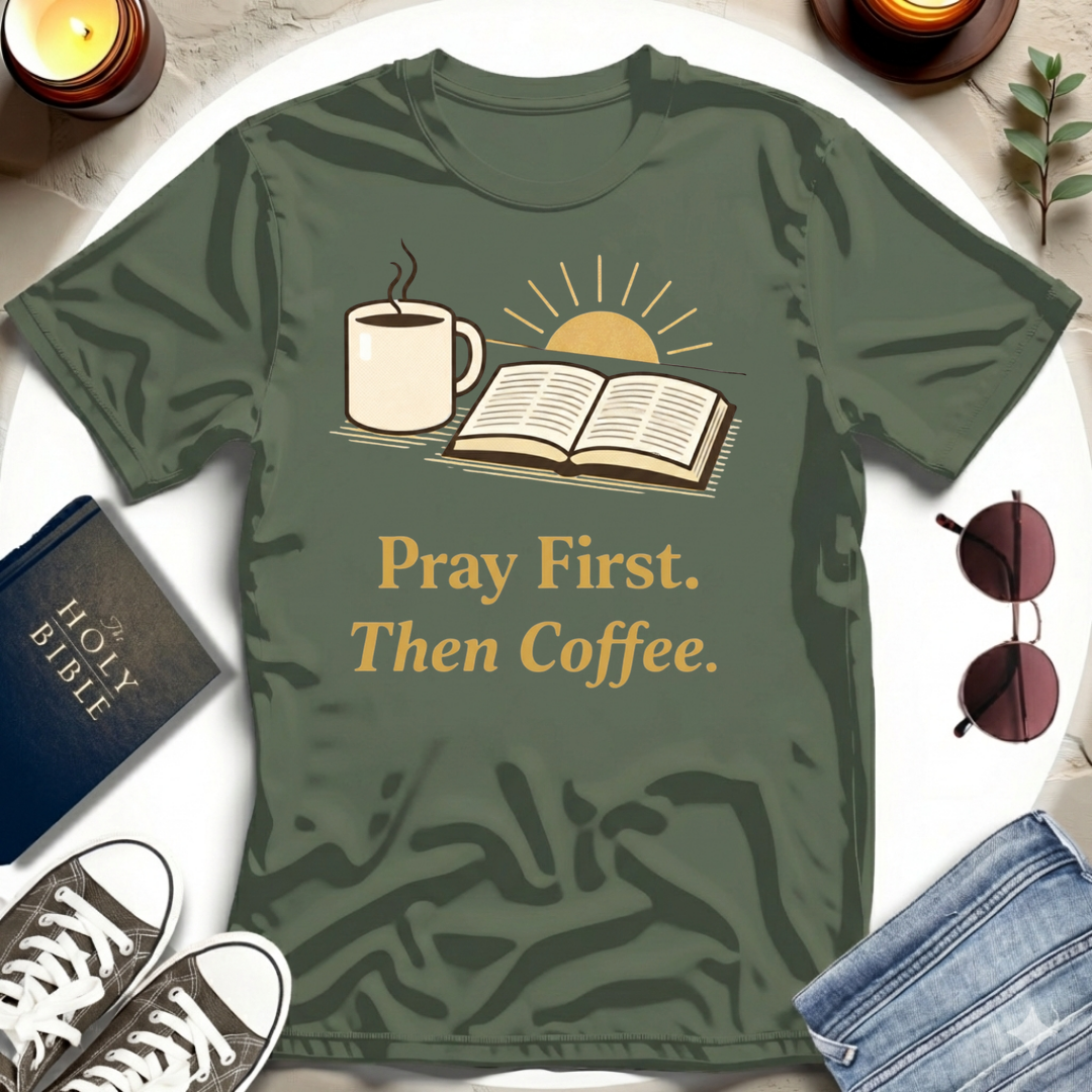 Pray First Then Coffee T-Shirt
