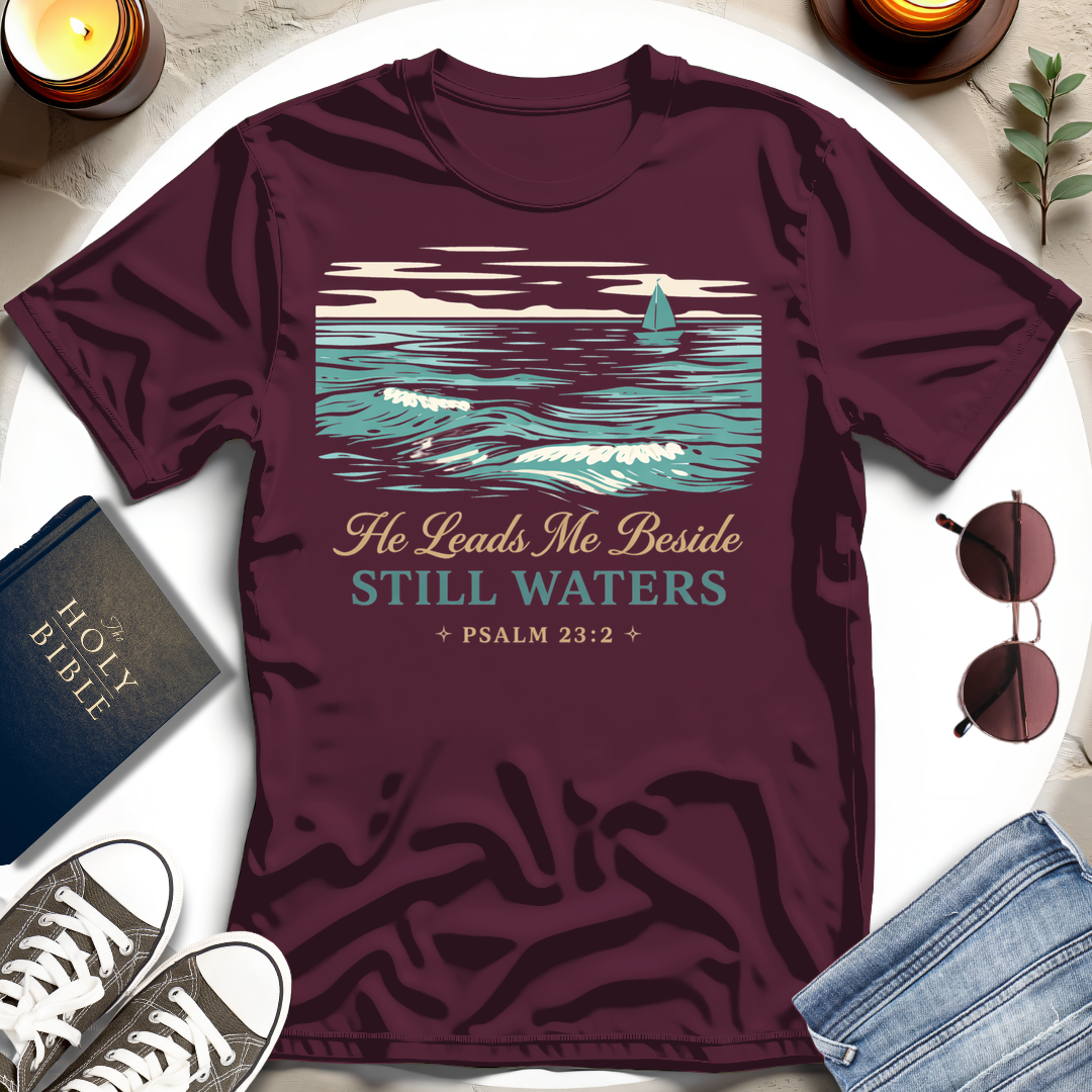 He Leads Me T-Shirt