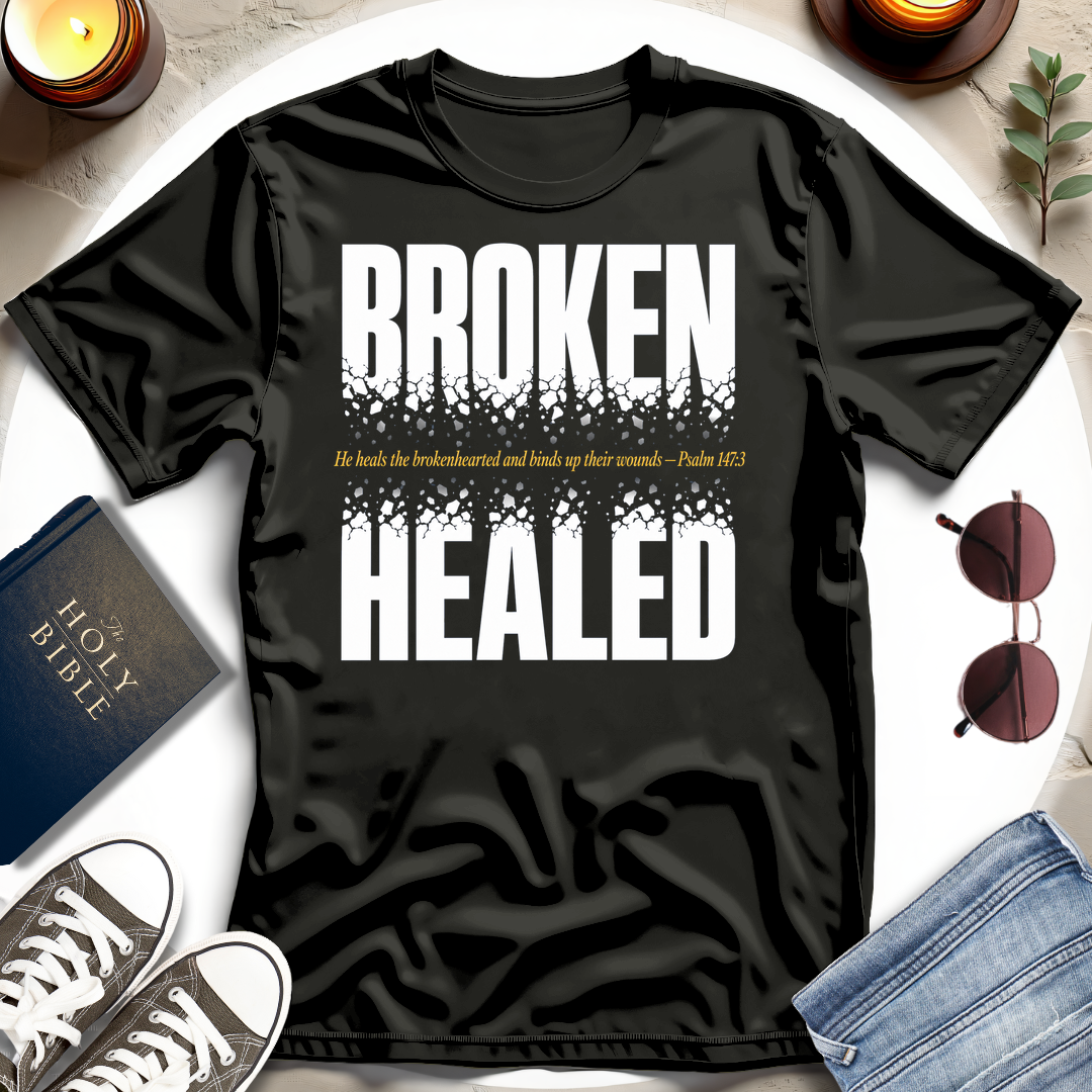 Broken, Healed Typography T-Shirt