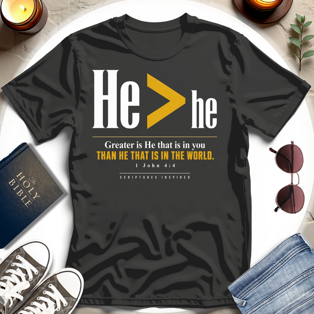 He GREATER THAN he T-Shirt