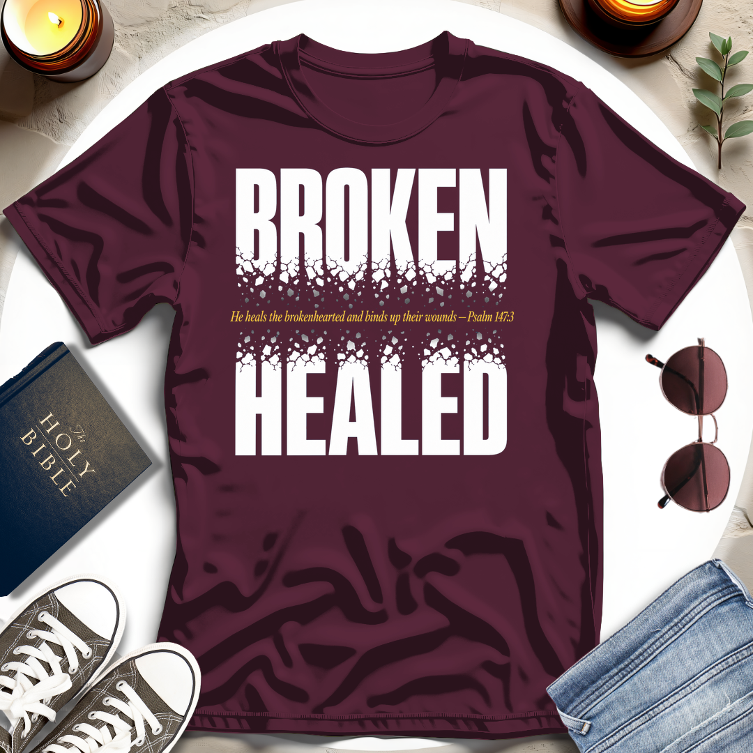 Broken, Healed Typography T-Shirt