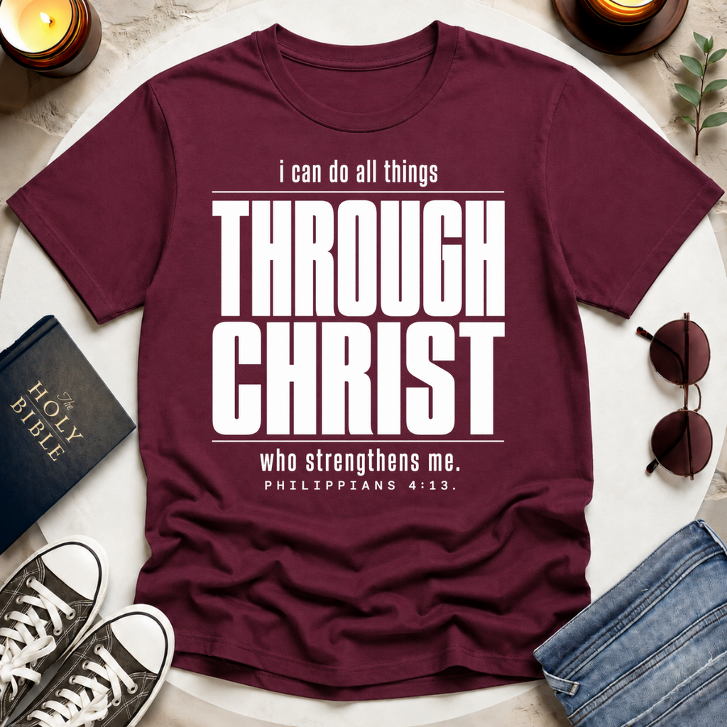 Through Christ—Inverted T-Shirt