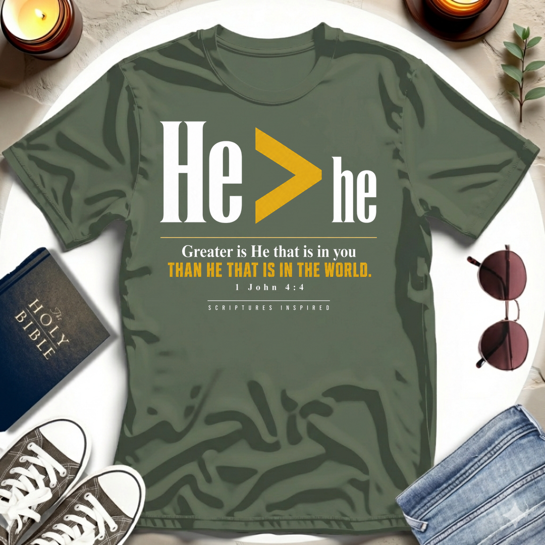 He GREATER THAN he T-Shirt