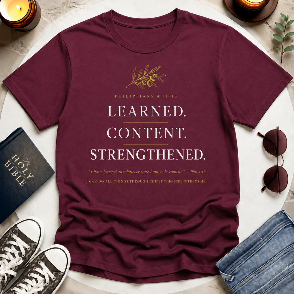 Learned. Content. Strengthened. T-Shirt