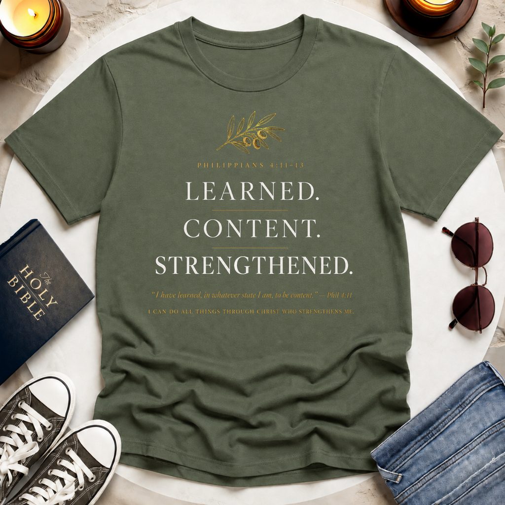 Learned. Content. Strengthened. T-Shirt