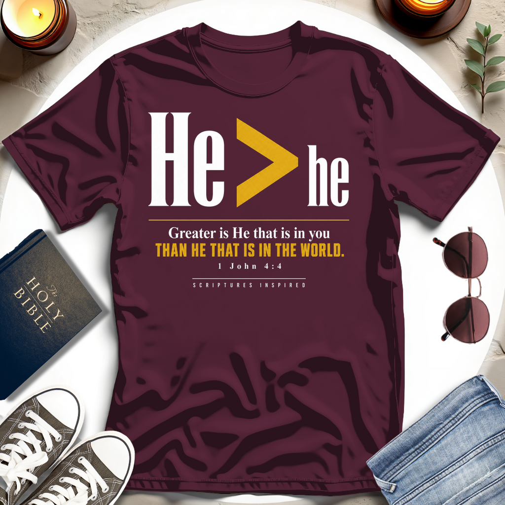 He GREATER THAN he T-Shirt