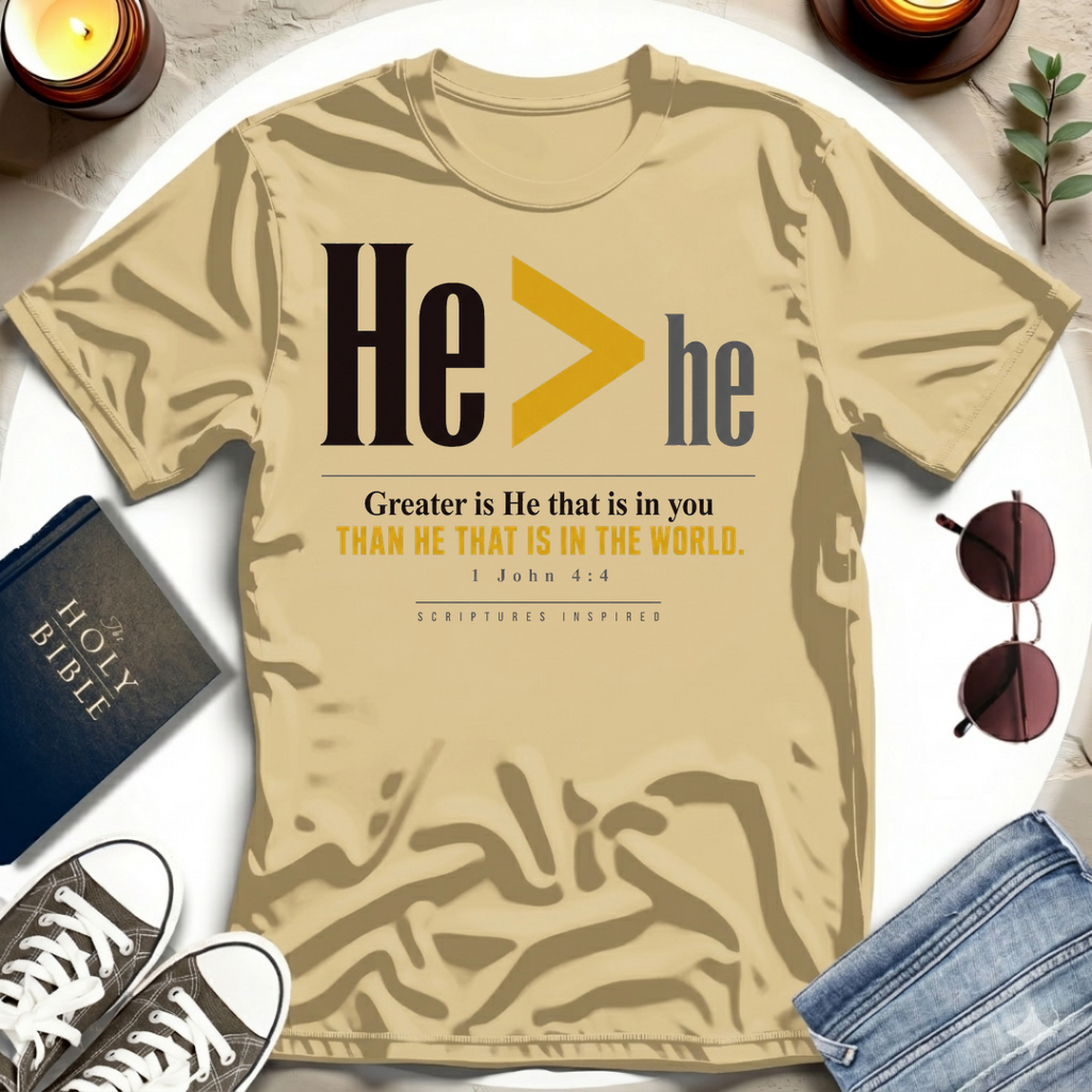 He GREATER THAN he T-Shirt