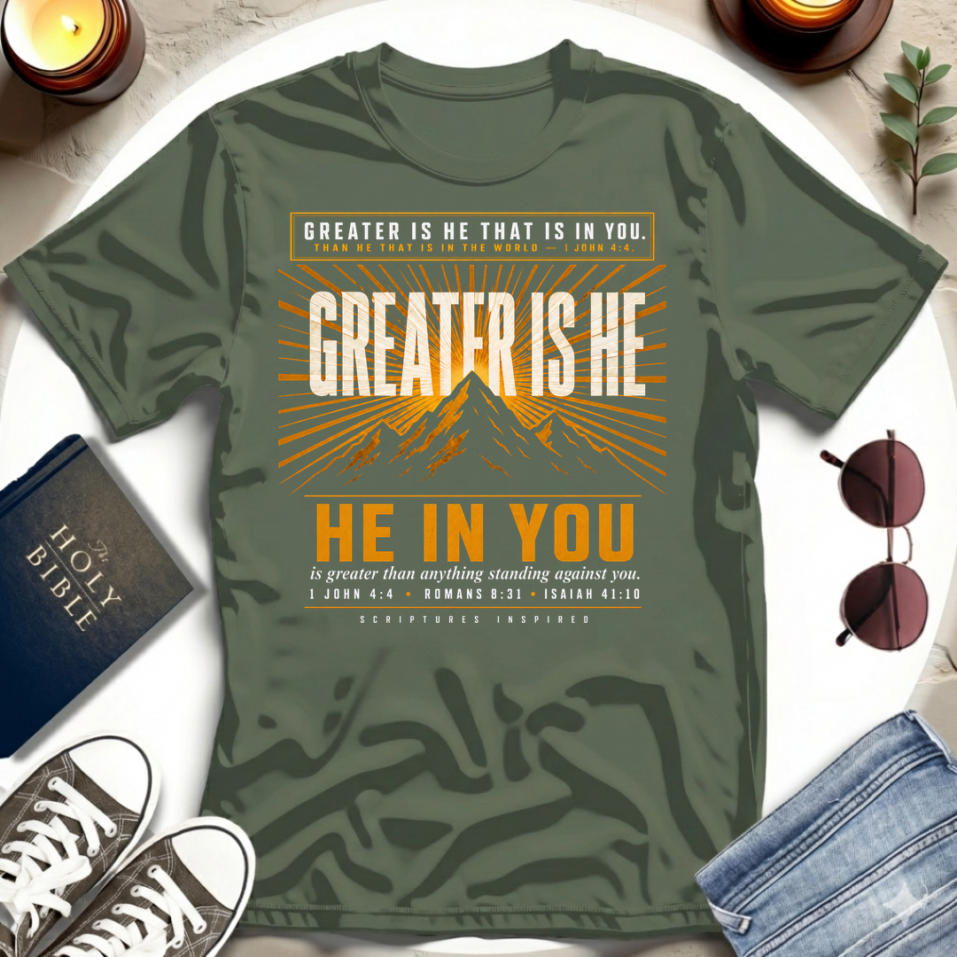 Greater Is He, Mountain T-Shirt