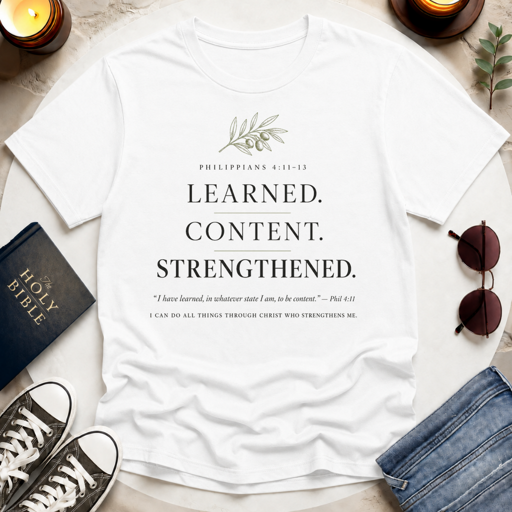 Learned. Content. Strengthened. T-Shirt
