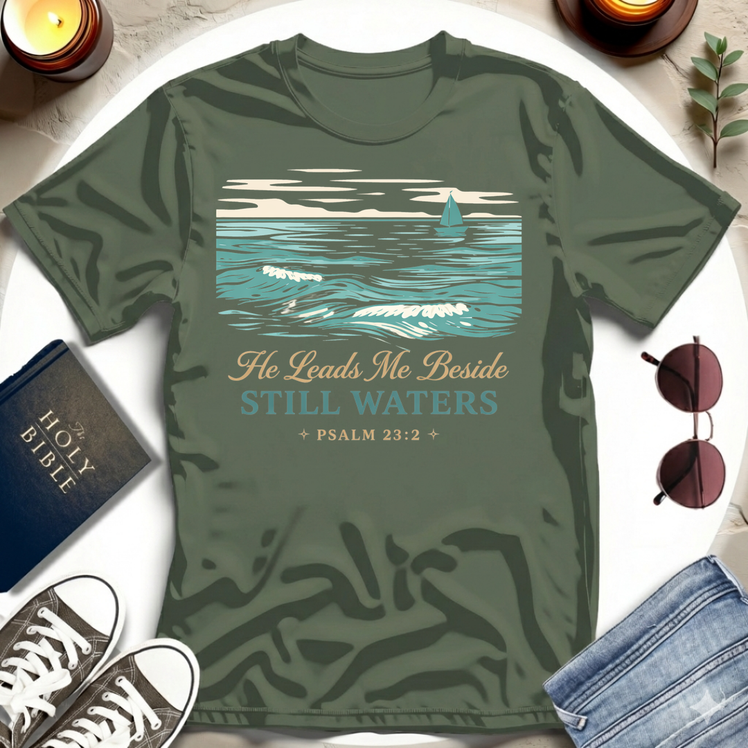 He Leads Me T-Shirt