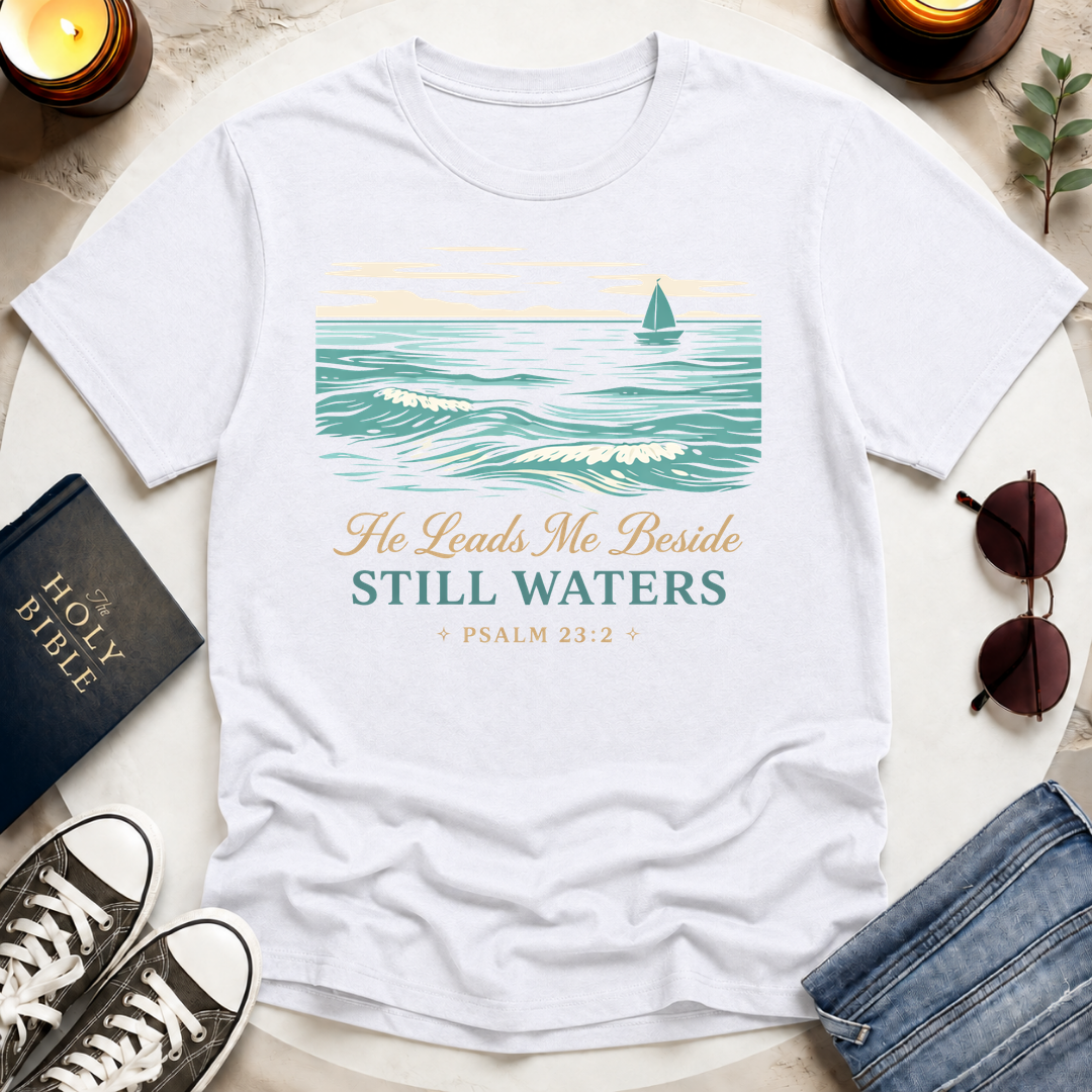 He Leads Me T-Shirt