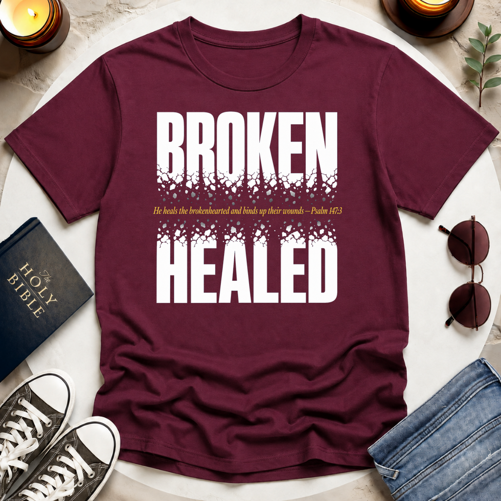 Broken, Healed Typography T-Shirt