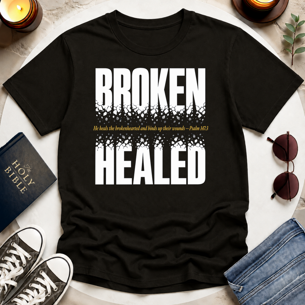 Broken, Healed Typography T-Shirt